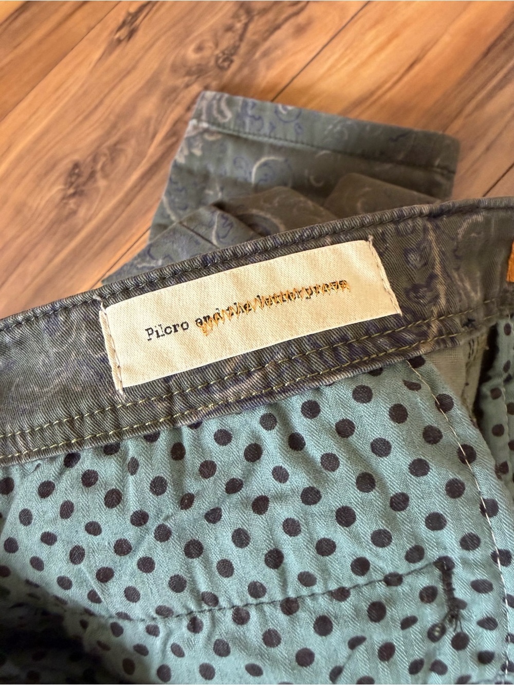 NWT Pilcro Women's Hyphen Olive Paisley Straight-Leg Jeans - Picture 8 of 13